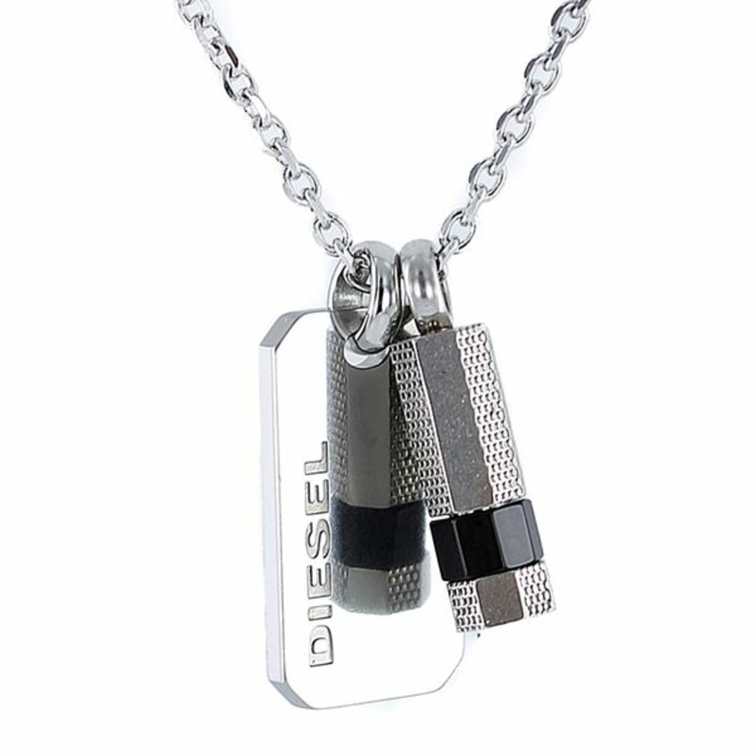 Diesel ディーゼル ユニセックス メンズ レディース プレート シルバー ネックレス アクセサリー ブランド アクセ DX1156040