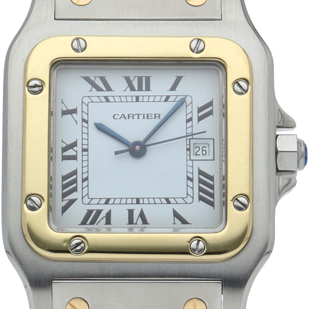 Cartier(カルティエ)のカルティエ サントス ガルベ ウォッチ LM オートマチック Santos Galbee LM Automatic K18YG/SS メンズ時計 ホワイト 仕上げ済 美品 【中古】 メンズの時計(その他)の商品写真