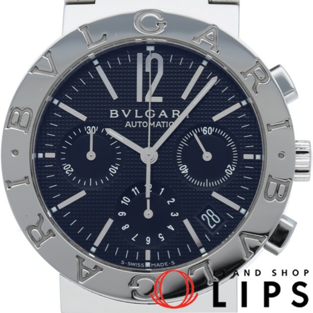 ブルガリ ブルガリ ブルガリ ウォッチ クロノグラフ 38mm Bvlgari Bvlgari Chronograph BB38SSCH(BB38BSSDCH) 箱 保証書 SS メンズ時計 ブラック 仕上げ済 美品