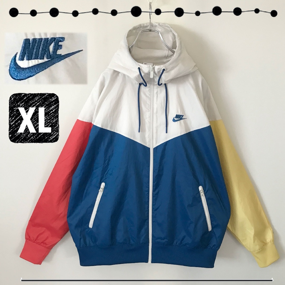 NIKE☆Windrunner☆レトロアシンメトリー☆ナイロンジャケット☆XL ...