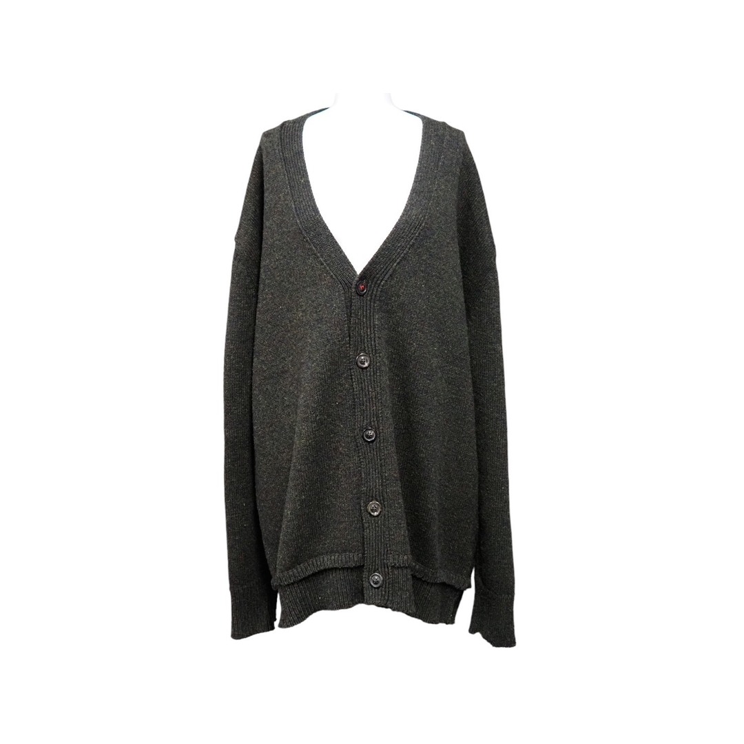 極美品 Maison Margiela メゾンマルジェラ カーディガン カーキ パッチ フォーステッチ 22AW SI1GP0003 S18064 サイズL  54380