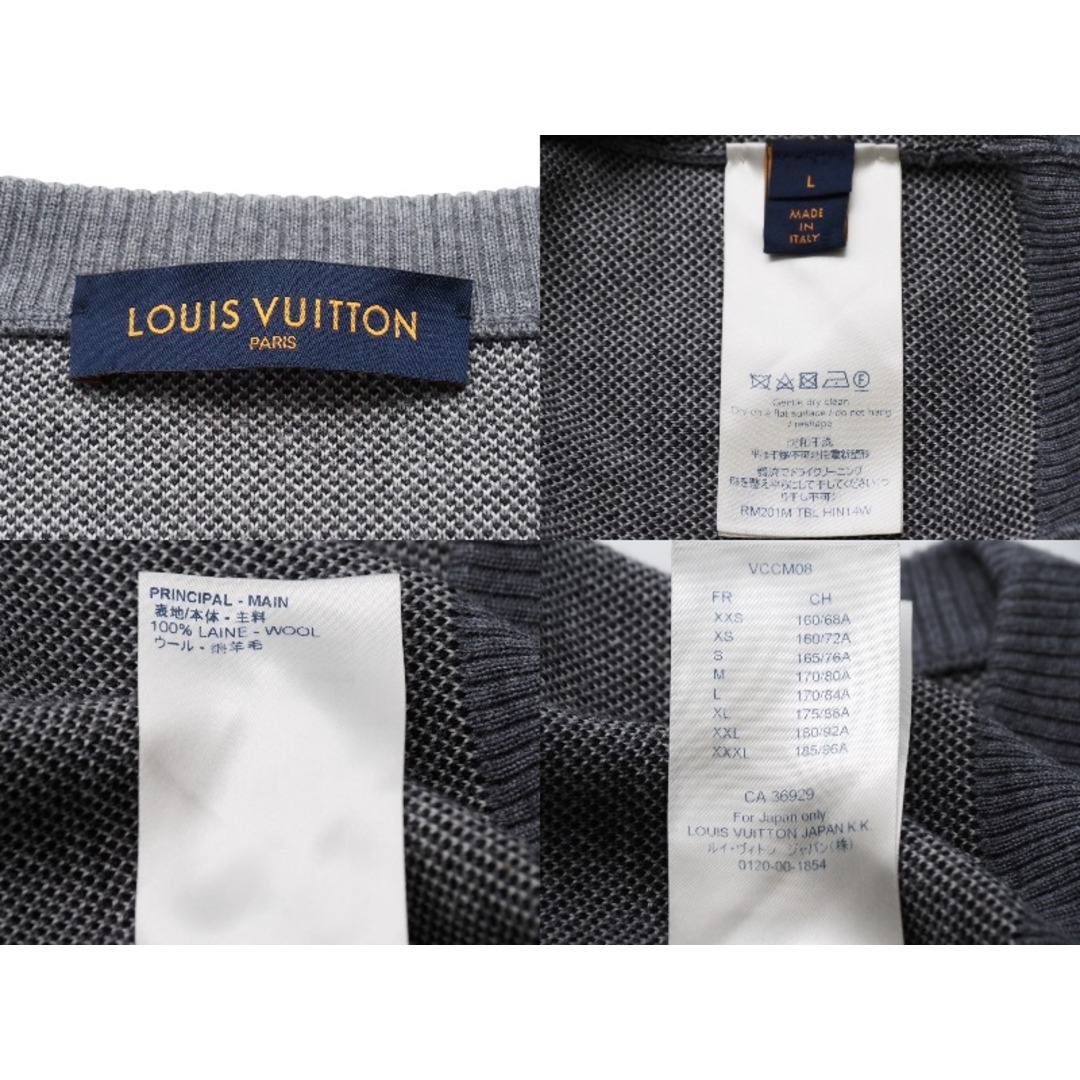 LOUIS VUITTON(ルイヴィトン)のLOUIS VUITTON ルイヴィトン スタジオジャカードクルーネック ニット HIN14WTBL グレー サイズL 良品 中古 54209 レディースのトップス(ニット/セーター)の商品写真