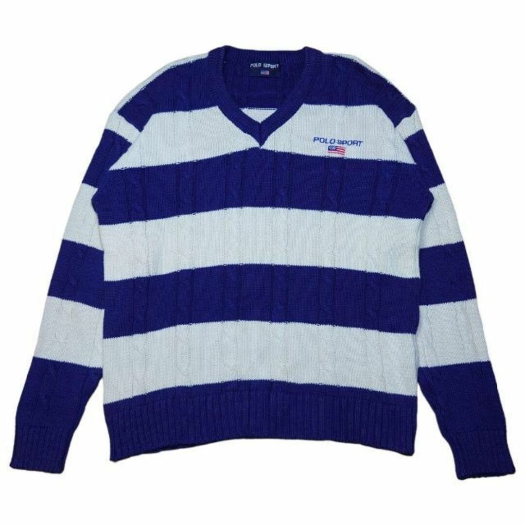 POLO RALPH LAUREN - 90s POLO SPORT 太ボーダー ケーブルニット POLO RALPH LAUREN - 90s POLO SPORT 太ボーダー ケーブルニット