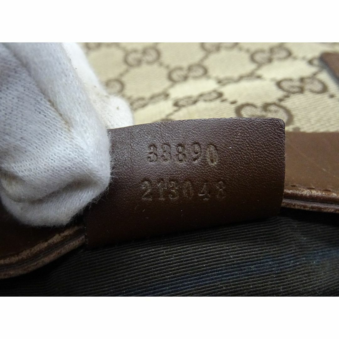 Gucci(グッチ)のK渋011/ グッチ キャンバス レザー ハンドバッグ GG レディースのバッグ(ハンドバッグ)の商品写真