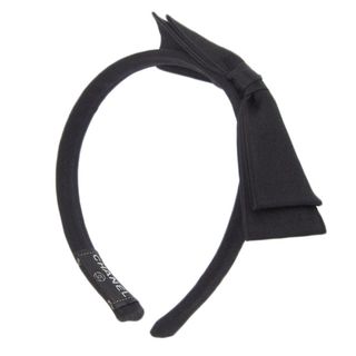 【中古】CHANEL シャネル サテン リボン カチューシャ - ブラック gy