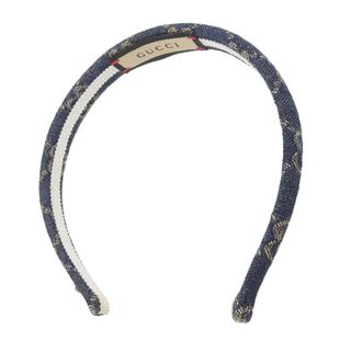 【中古】Gucci グッチ GGジャガードデニム コットン カチューシャ - ブルー gy