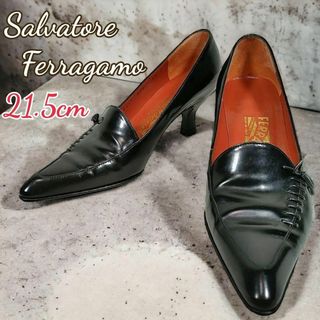 サルヴァトーレフェラガモ(Salvatore Ferragamo)のフェラガモ◎本革 レースアップパンプス(21.5)ポインテッドトゥ 冠婚葬祭(ハイヒール/パンプス)