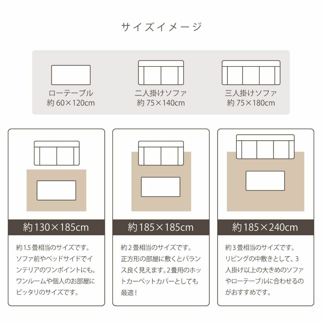 萩原 ラグ ボンディングラグ ネイビー 約130X185cm 「クラック」 洗濯 7