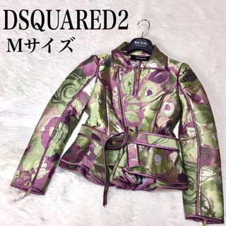 DSQUARED2 - 極美品 DSQUARED2 花柄 総柄 フレア ジャケット ブルゾン ライダース