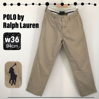 ポロラルフローレン(POLO RALPH LAUREN)のラルフローレン★クラシックチノパンツ★ノープリーツ★刺繍ロゴ★w36/94cm(チノパン)