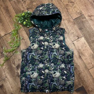 BAPE X OVO WOODLAND CAMO DOWN VEST XL