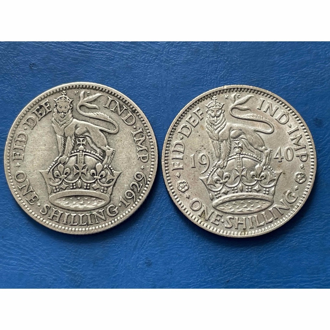 イギリス 1シリング銀貨2枚(1929年/1940年)silver500の通販 by ルイの