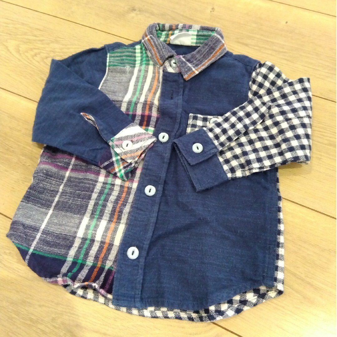 BREEZE(ブリーズ)のBREEZE  size90 パッチワークシャツ キッズ/ベビー/マタニティのキッズ服男の子用(90cm~)(ジャケット/上着)の商品写真