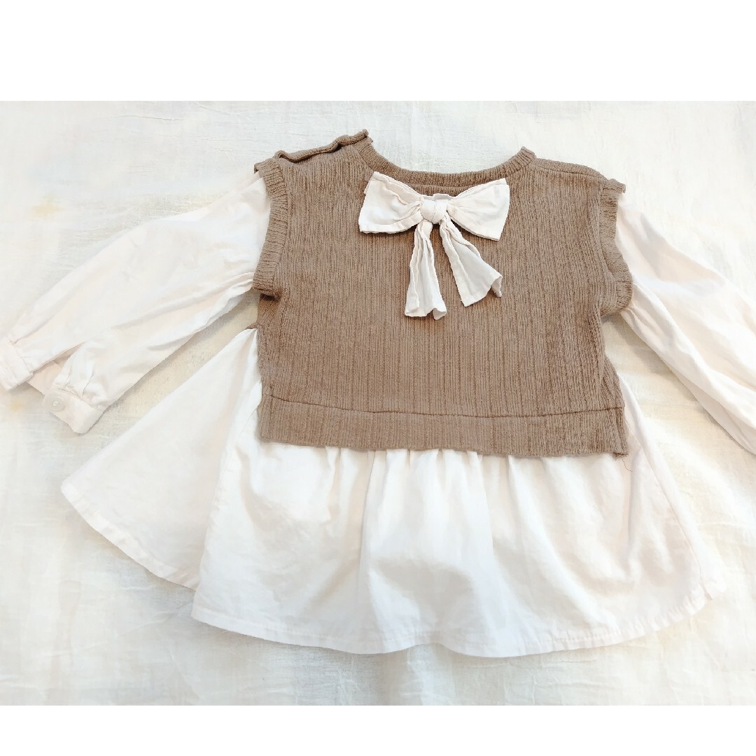 petit main(プティマイン)のプティマイン　ドッキングトップス　90 キッズ/ベビー/マタニティのキッズ服女の子用(90cm~)(ブラウス)の商品写真