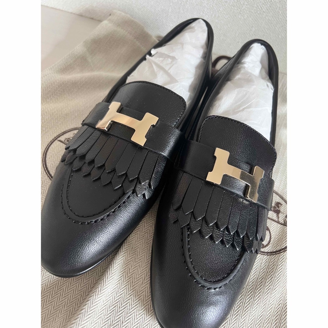 新品未使用 HERMES モカシンロワイヤル 黒 36