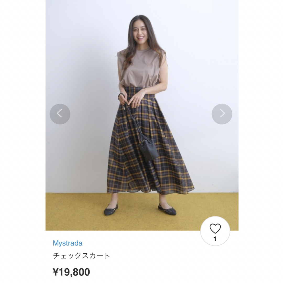 Mystrada(マイストラーダ)のマイストラーダ チェック スカート 34 秋服🍂 レディースのスカート(ロングスカート)の商品写真