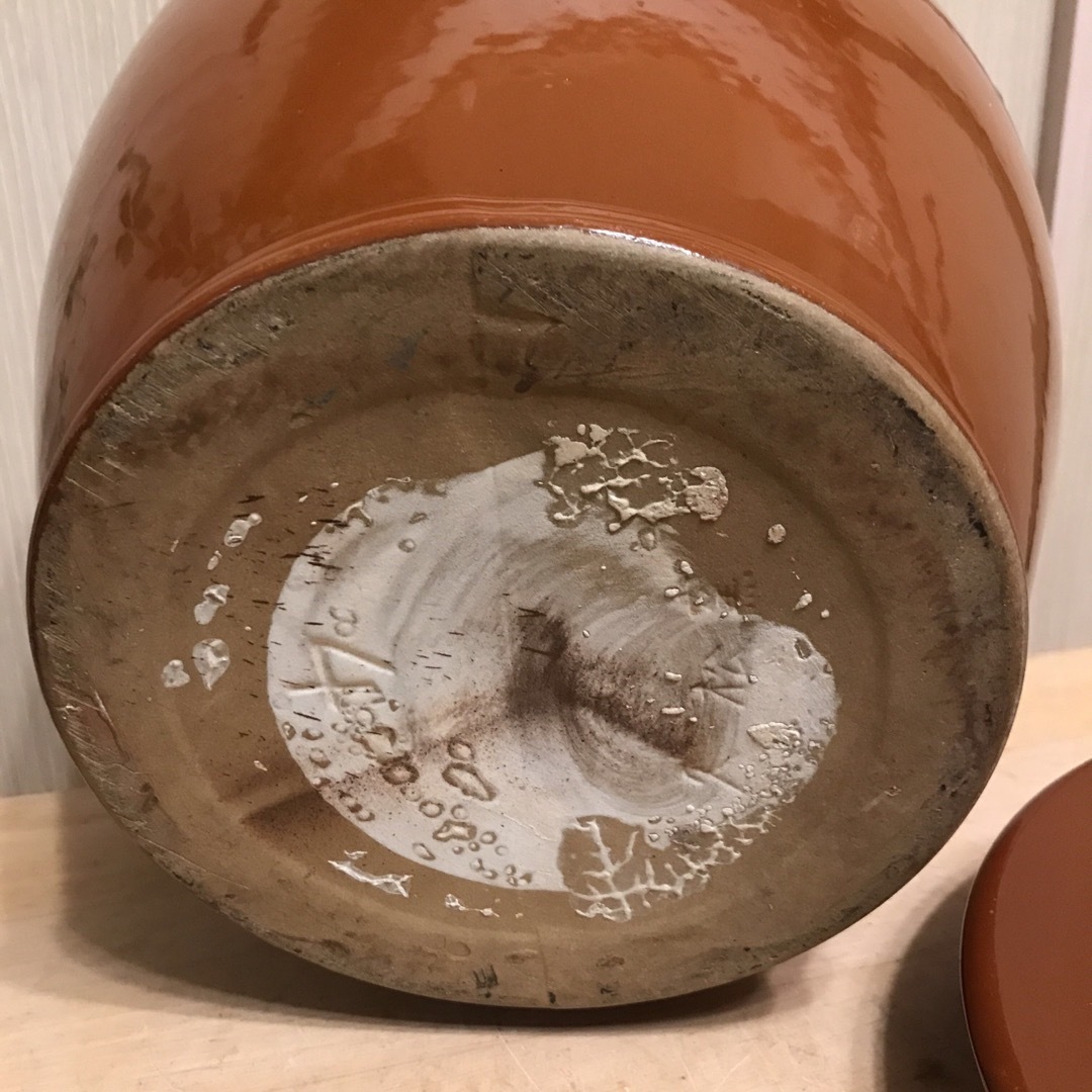 日本製【4号かめ 】久松窯 丸かめ 保存陶器　梅干しぬか漬け味噌作り