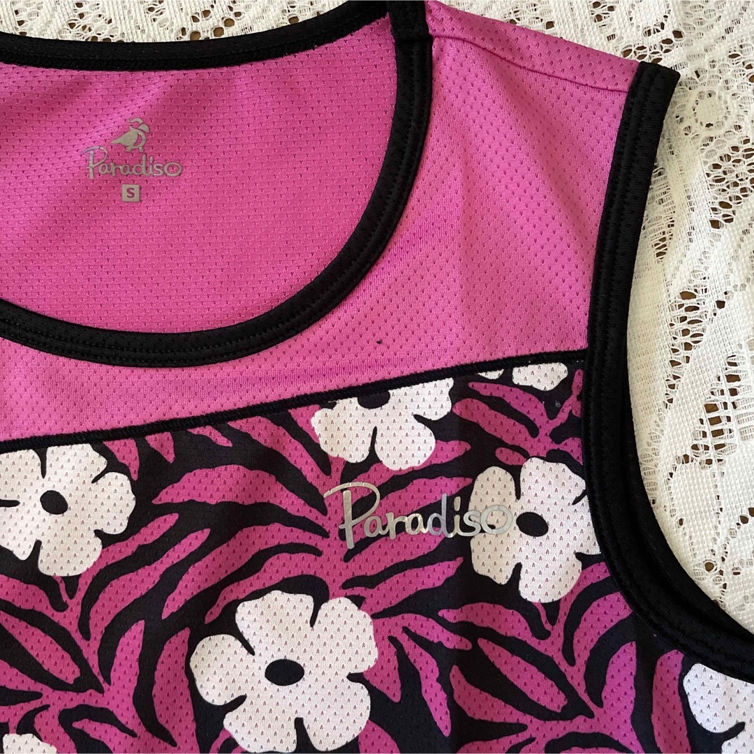 ◆ paradizパラディーゾ　レディーステニスウェア　セットアップ　ピンク花柄