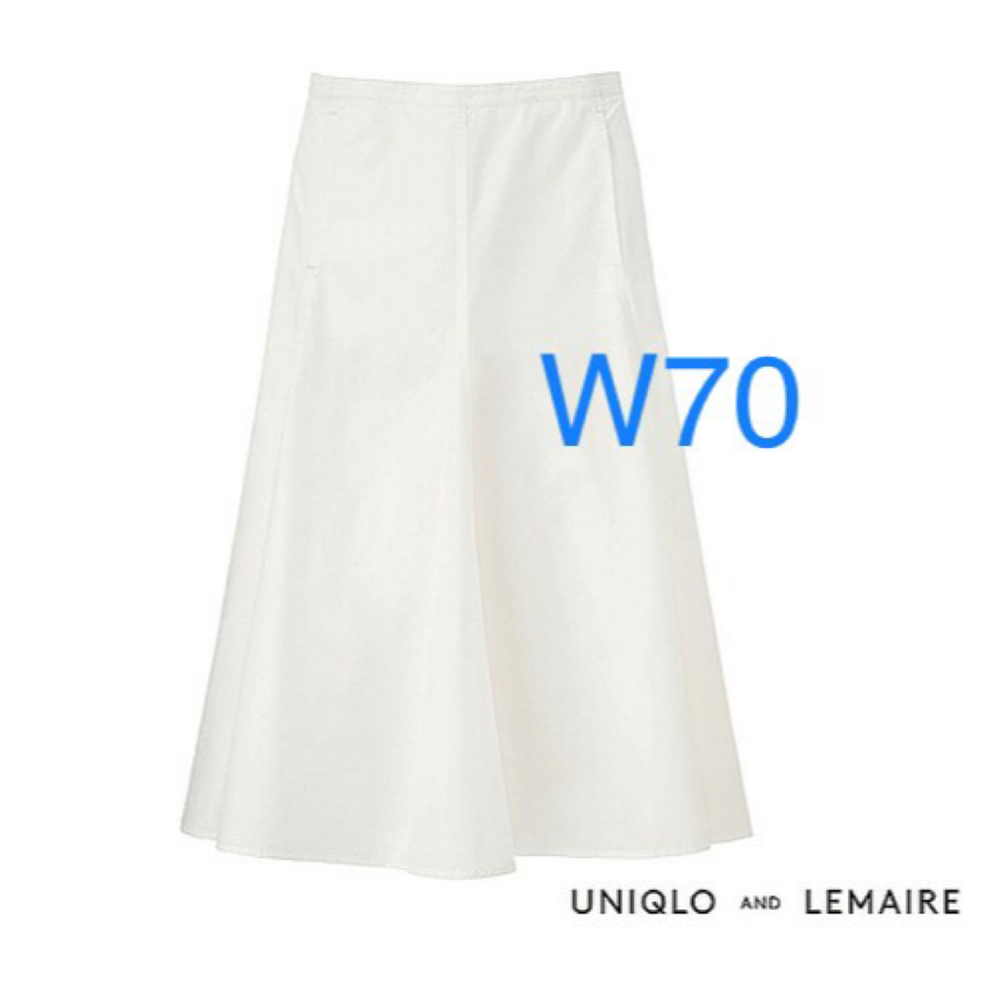 UNIQLO Leamire 洗える シアサッカーフレアスカート ホワイトW70 | フリマアプリ ラクマ