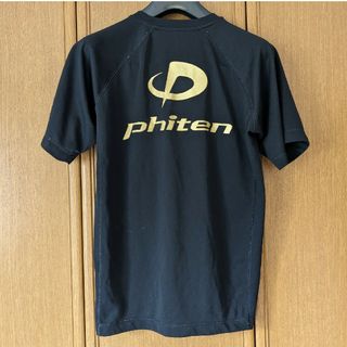 ファイテン　半袖Tシャツ L　黒色　金色　phiten ブラック　ゴールド(Tシャツ/カットソー(半袖/袖なし))