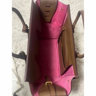 希少 美品 CELINE セリーヌ タイハンドバッグ レザー ブラウン×ピンク
