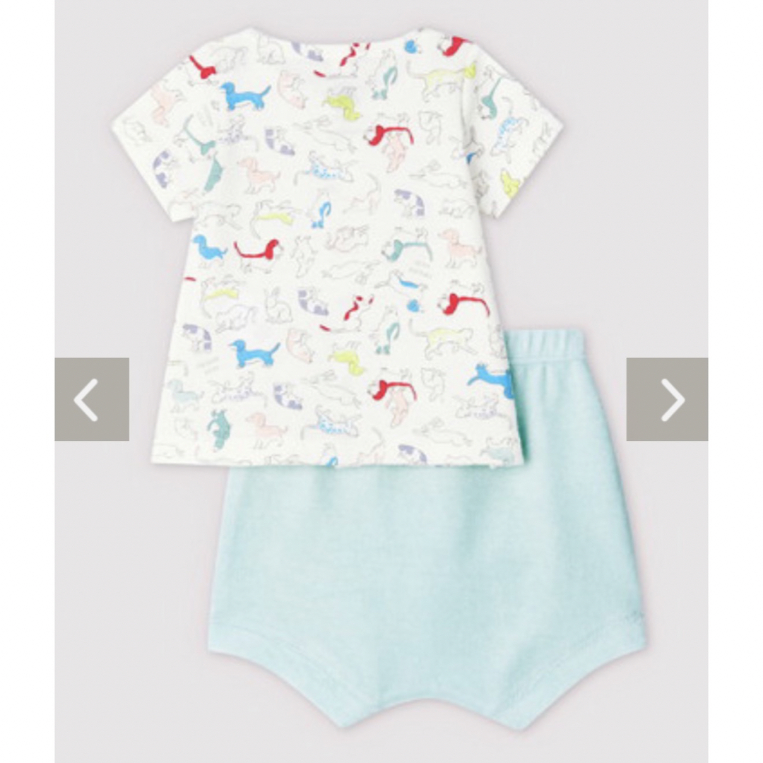 PETIT BATEAU(プチバトー)の【新品】プチバトー  2ピース　Tシャツ　ショートパンツ キッズ/ベビー/マタニティのベビー服(~85cm)(パジャマ)の商品写真