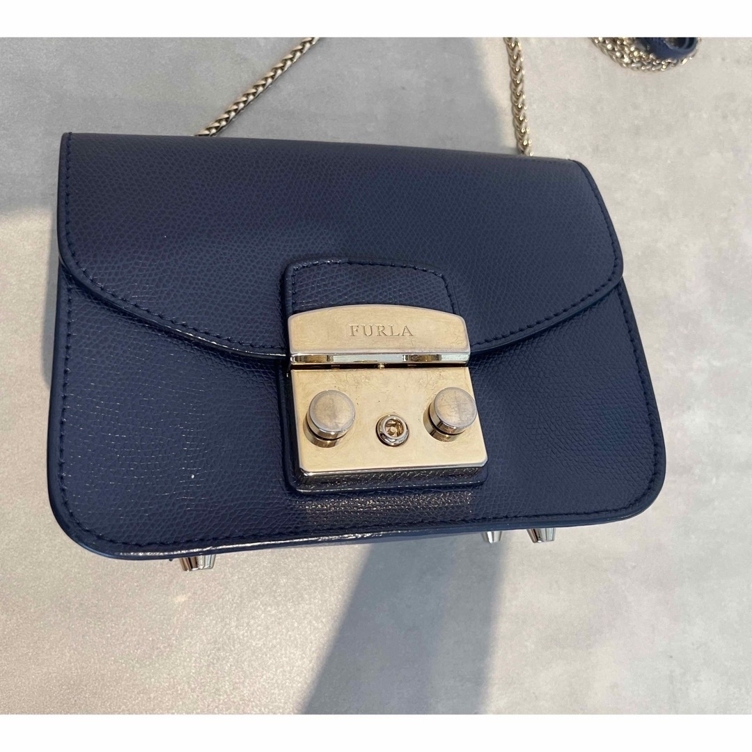 ★最終値下げ★【美品】FURLA フルラ メトロポリス　ネイビー　レザーメトロポリス