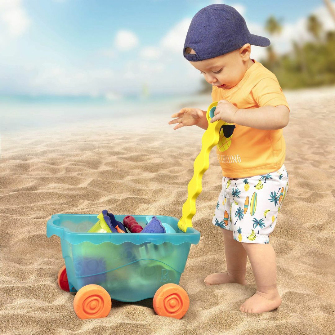 B. toys 砂場セット トラベルビーチワゴン 砂遊びおもちゃ11点セット （ 1