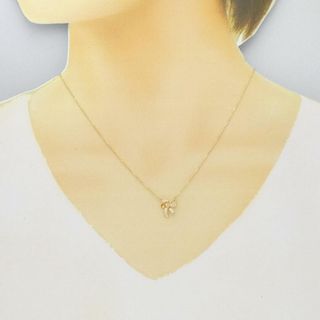 K18YG リボン ダイヤモンド ネックレス 0.10CT - ネックレス