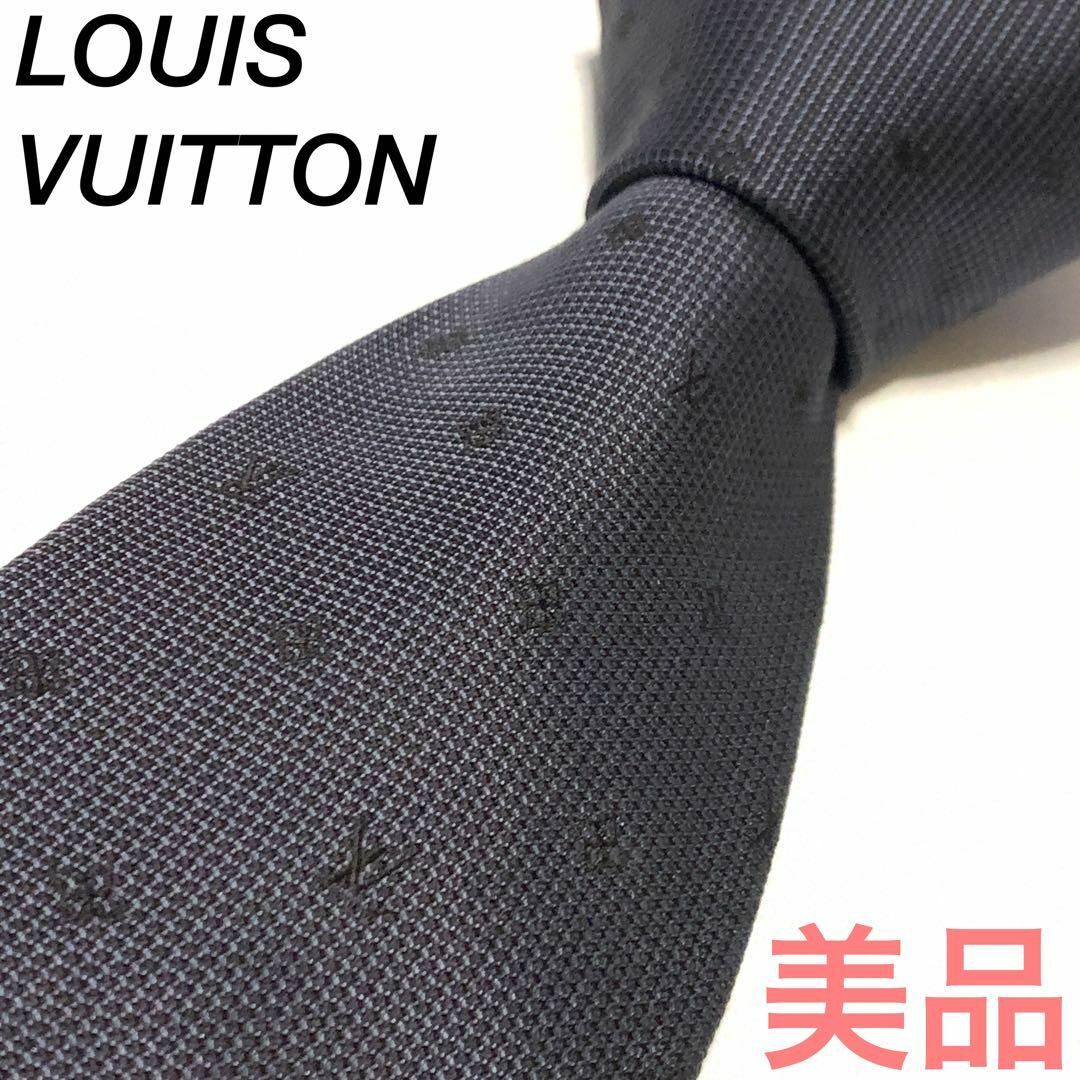 ルイヴィトン モノグラム ネクタイ LOUISVUITTON ブラック