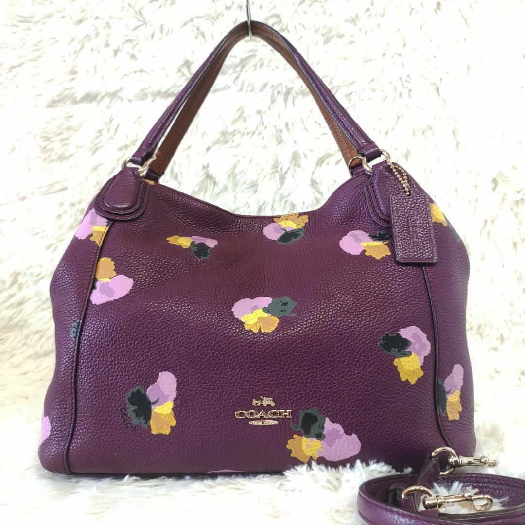 COACH - コーチ イーディ 2way レザー ホーボー ショルダーバッグ 花柄