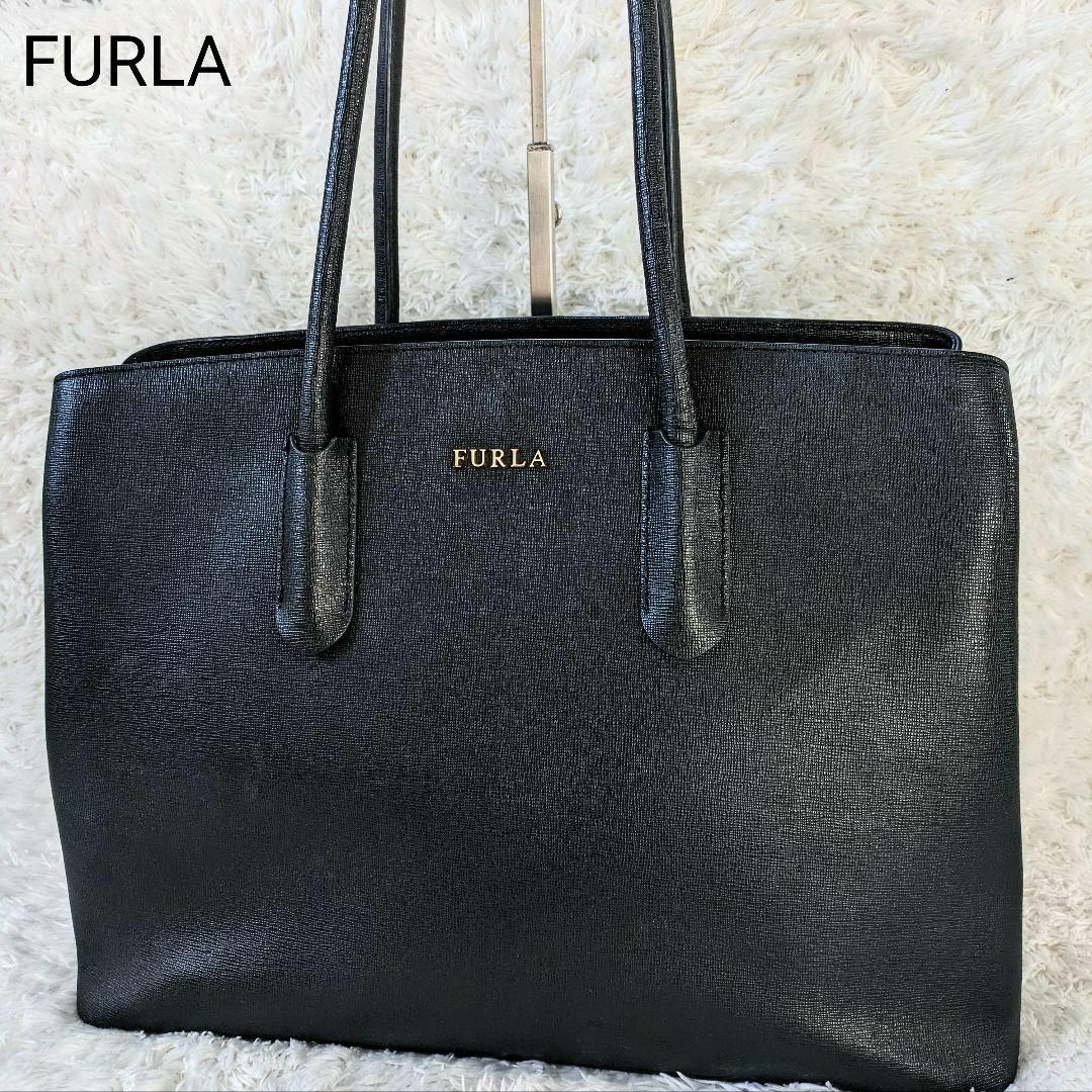 Furla - フルラ テッサ L トートバッグ 黒 サフィアーノレザー A4可 ...