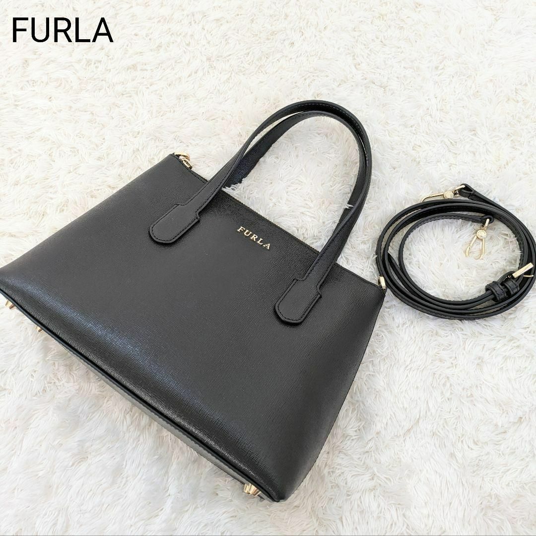 Furla - フルラ ジル 2way ショルダーバッグ 黒 サフィアーノレザー