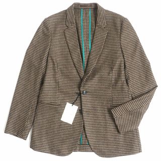 ポールスミス(Paul Smith)の未使用品▼Paul Smith ポールスミス 千鳥格子柄 キャメル混 シングルジャケット/テーラード ブラウン M メンズ 日本製 正規品 タグ付き(テーラードジャケット)