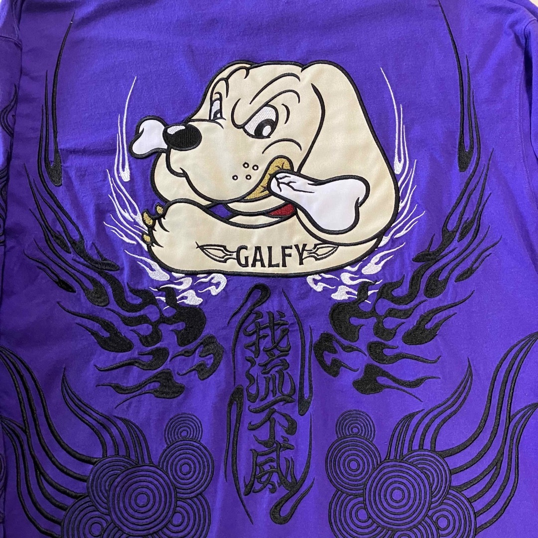 GALFY   GALFY メンズ 中型犬 刺繍 パッチワーク パープル ロンtの通販
