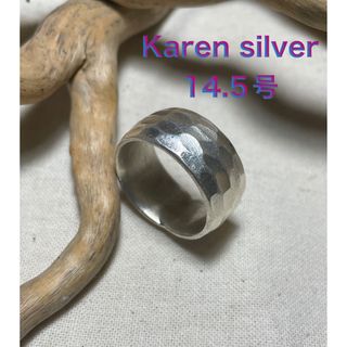 カレン手仕事風合い銀鎚目模様　シルバー甲丸11ミリKarensilver14いU(リング(指輪))