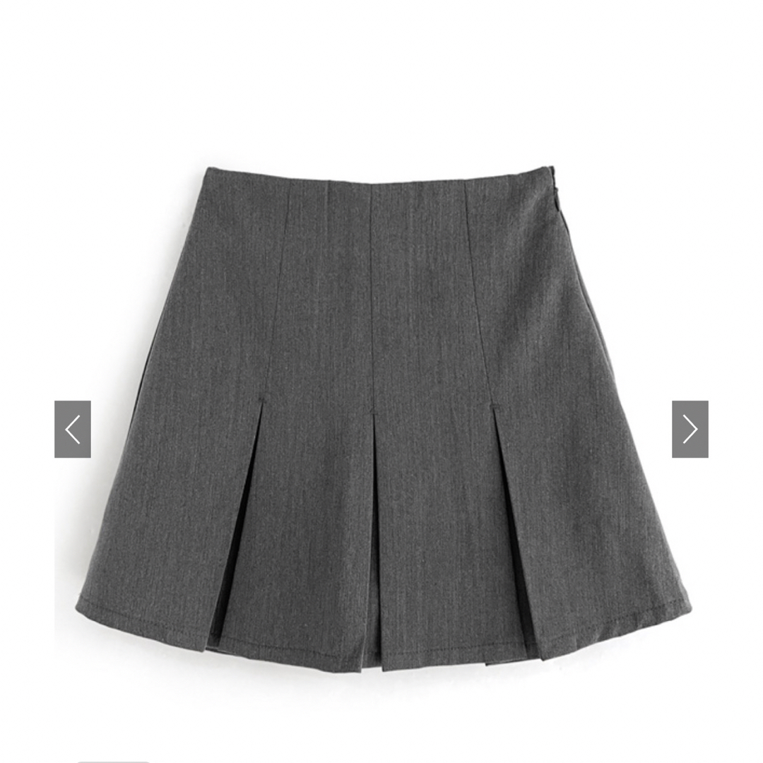 GRL(グレイル)のインパン裏地付きボックスプリーツミニスカート レディースのスカート(ミニスカート)の商品写真