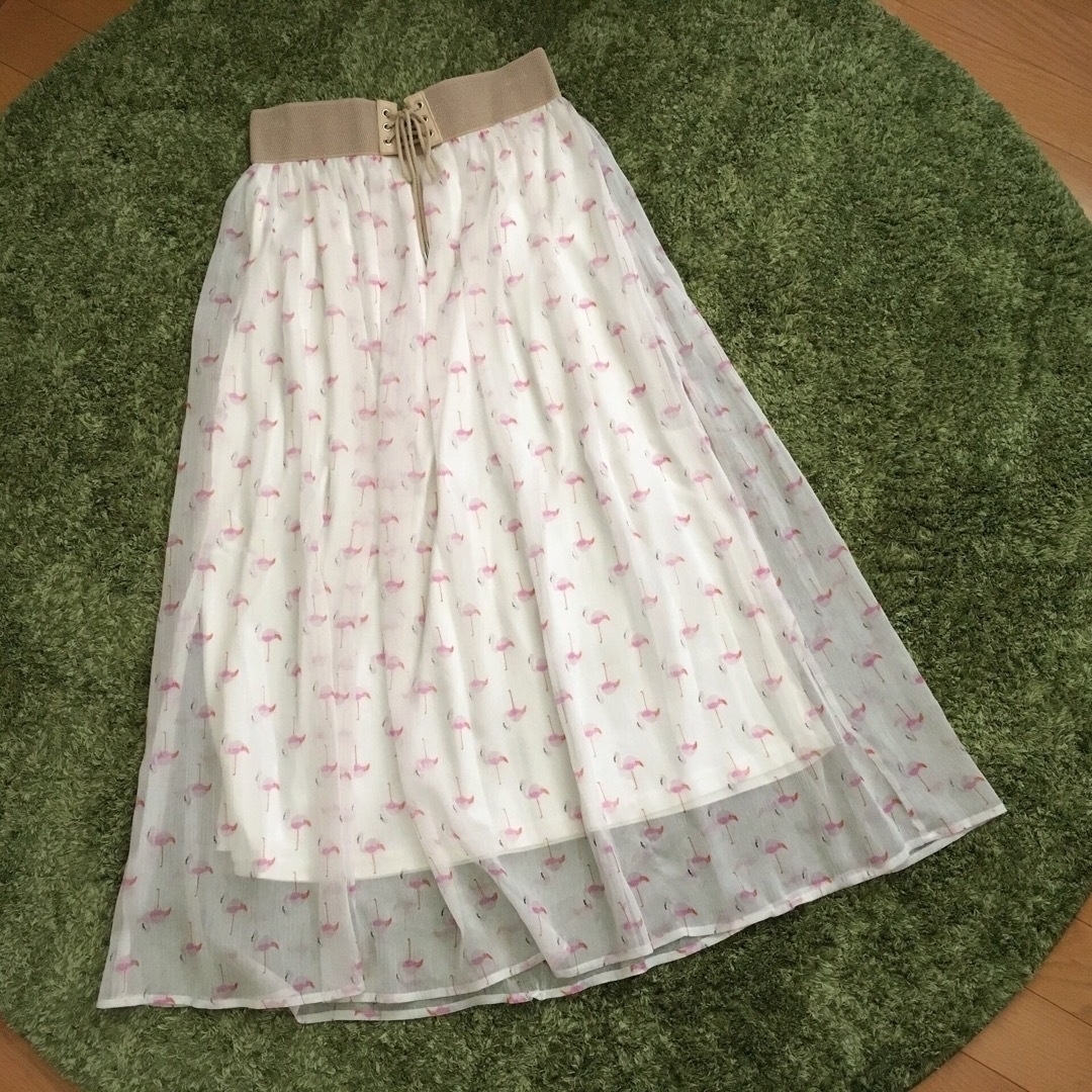 LOWRYS FARM♡フラミンゴ柄スカート | フリマアプリ ラクマ