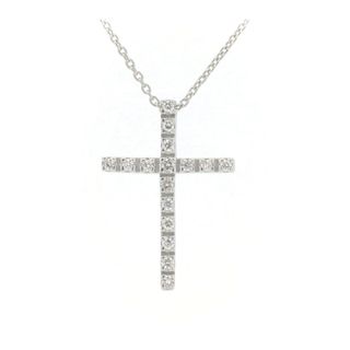 スタージュエリー(STAR JEWELRY)の目立った傷や汚れなし スタージュエリー ダイヤモンド クロス ネックレス 0.16ct K18WG(18金 ホワイトゴールド)(ネックレス)