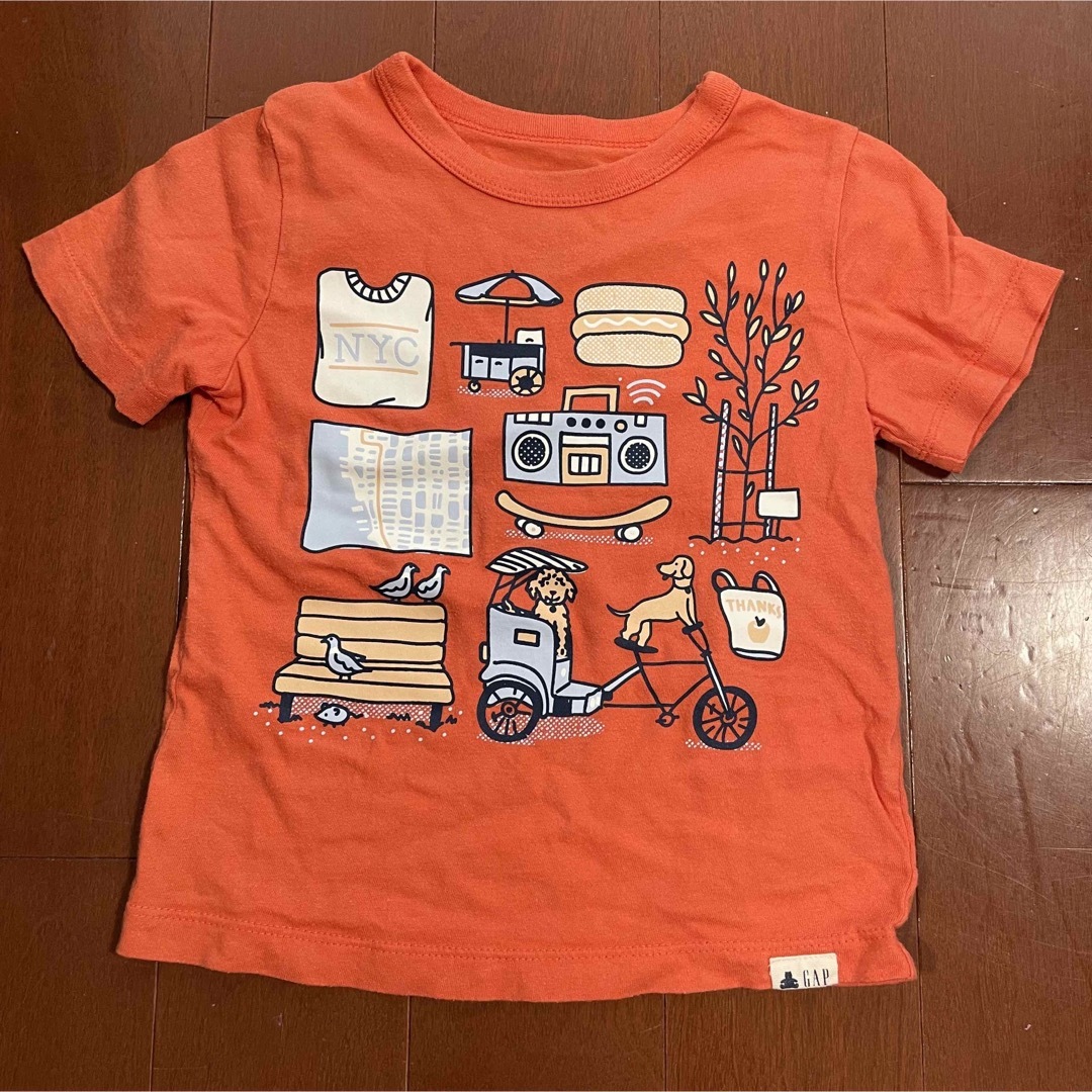 GAP(ギャップ)のGAP オレンジTシャツ　100cm 3years キッズ/ベビー/マタニティのキッズ服男の子用(90cm~)(Tシャツ/カットソー)の商品写真