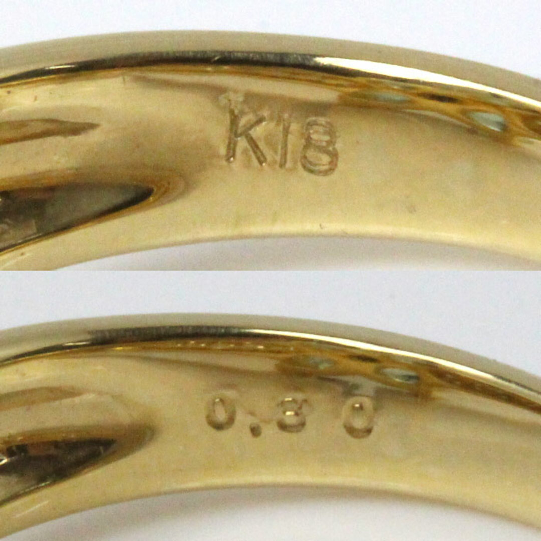 K18YG イエローゴールド リング・指輪 ブルートパーズ ダイヤモンド