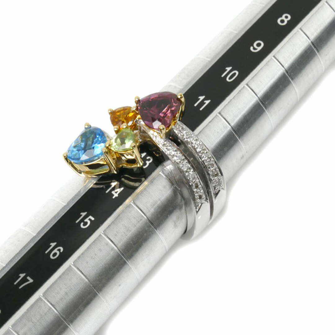 【Jewelry】K18WG ブルートパーズ リング ホワイトゴールド BT20.00ct BT4.00ct D080ct 16.8g 14号/kt02882hm