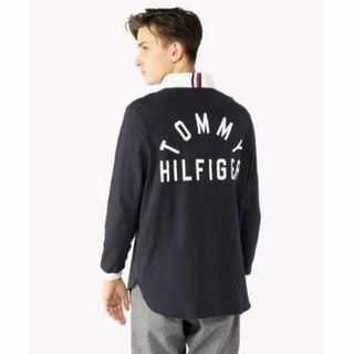 トミーヒルフィガー(TOMMY HILFIGER)のTOMMY HILFIGER バックプリントロゴ ラガーシャツ L メンズ(ポロシャツ)