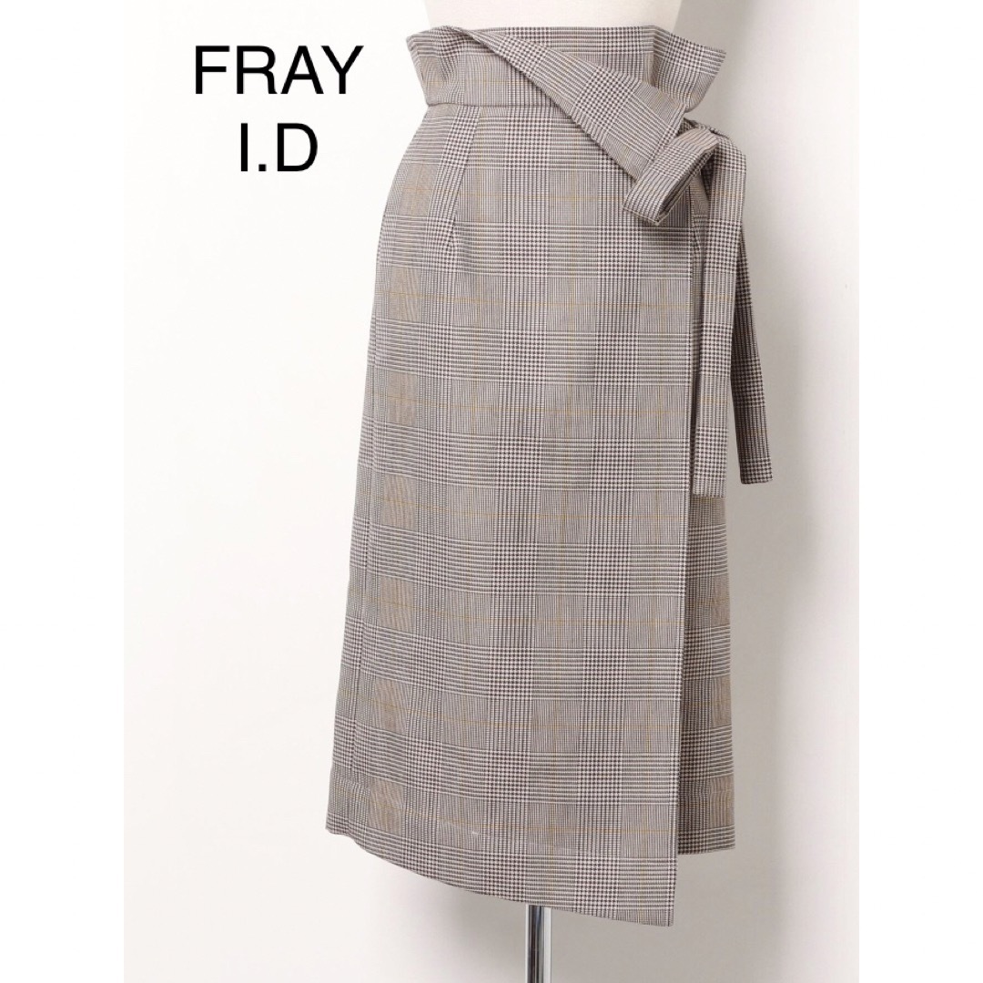 FRAY I.D(フレイアイディー)のFRAY I.D グレンチェック柄ラップスカート レディースのスカート(ロングスカート)の商品写真