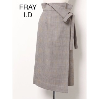 フレイアイディー(FRAY I.D)のFRAY I.D グレンチェック柄ラップスカート(ロングスカート)