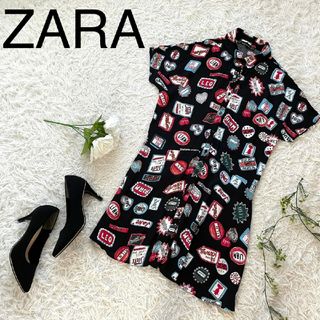 ザラ(ZARA)のZARA Trafaluc collection　ザラ 柄ワンピース(ひざ丈ワンピース)