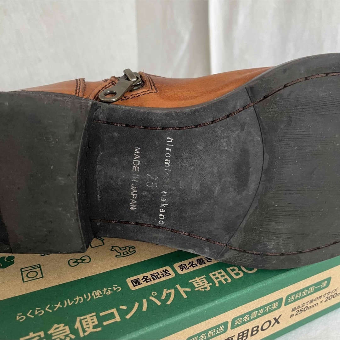 【訳あり】革ブーツ　ヒロミチナカノ　茶色　26.5センチ ショートブーツ 8