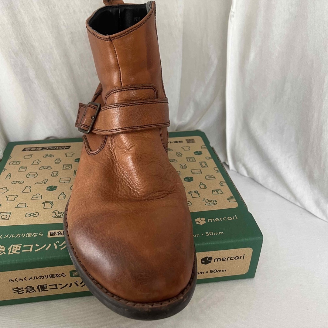 【訳あり】革ブーツ　ヒロミチナカノ　茶色　26.5センチ ショートブーツ 2