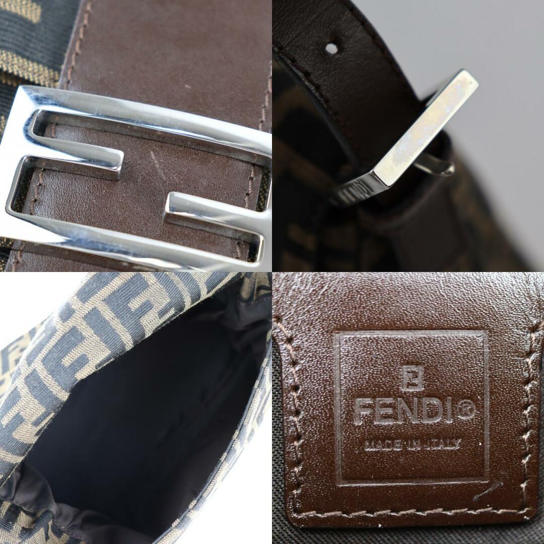 FENDI フェンディ  マンマバケット ハンドバッグ 2348 26325 008 キャンバス レザー  ブラウン シルバー金具  ズッカ ワンショルダーバッグ 【本物保証】