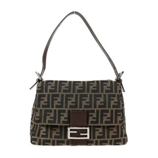 フェンディ(FENDI)のFENDI フェンディ  マンマバケット ハンドバッグ 2348 26325 008 キャンバス レザー  ブラウン シルバー金具  ズッカ ワンショルダーバッグ 【本物保証】(ハンドバッグ)